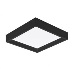 Plafon de Sobrepor LED Deep Recuado Quadrado 4000K Neutro 24W Bivolt 26,2x26,2cm Policarbonato Preto | Stella STH20904PTO/40