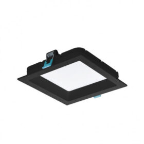 Painel/Luminária de Embutir LED Deep Recuado Quadrado 3000K Quente 18W Bivolt 20,2x20,2cm Policarbonato Preto | Stella STH8903PTO/30