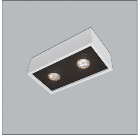 Spot de Sobrepor Premium Retangular Duplo/Finestra AR70 12x25x14cm Metal - Usina 4515/25