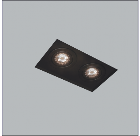 Luminária de Embutir No Frame Retangular Duplo/Finestra AR70 28x14cm Metal - Usina 30221/32